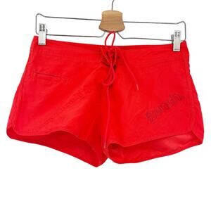 Bench Womens Tie Waist Coastal Tropical Summer Surf Beach Swim Shorts Size S Red